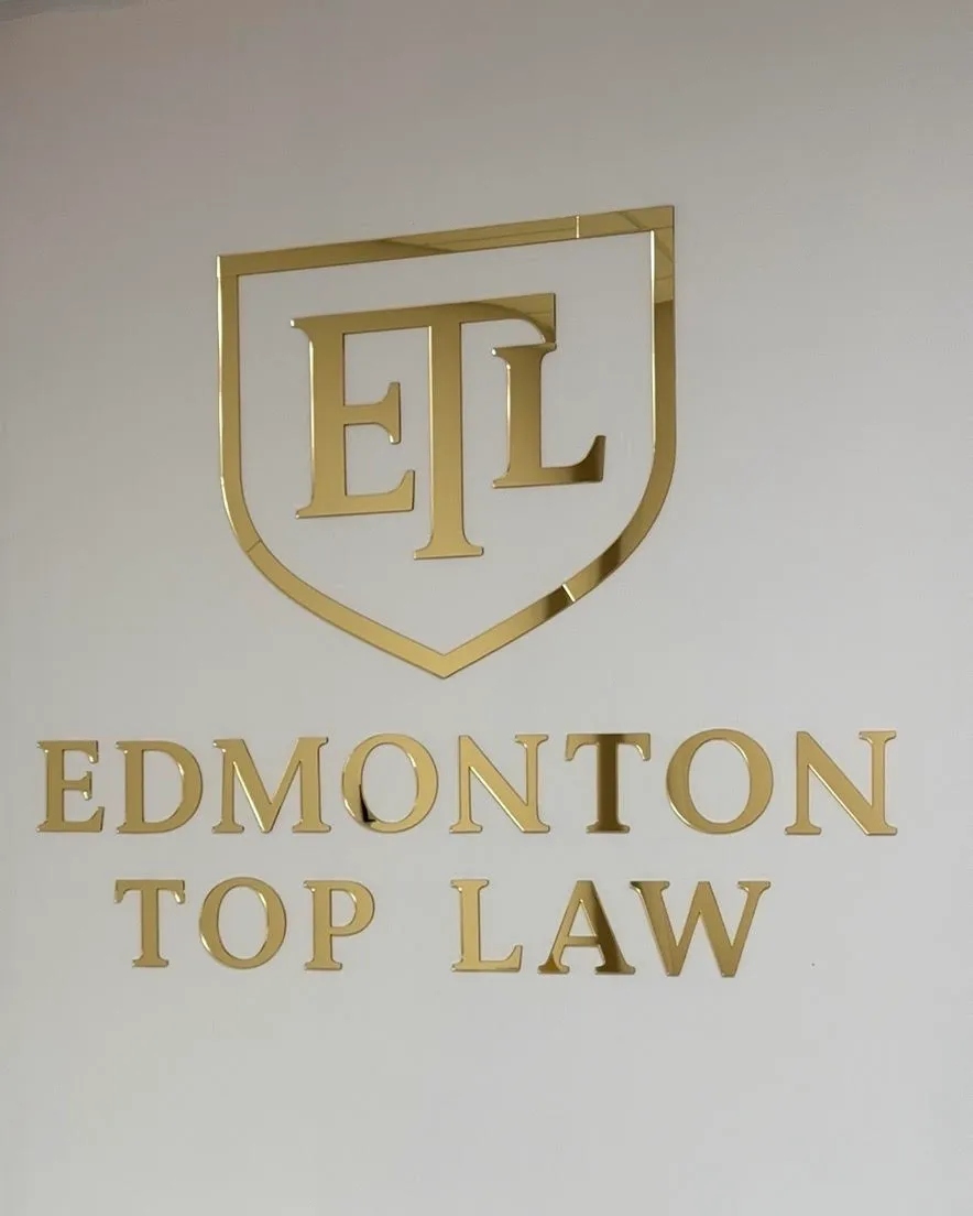 The Edmonton Top Law crest in the firm's office