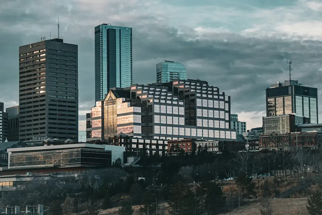 Edmonton's downtown skyline with Scotia Place — home of Edmonton Top Law